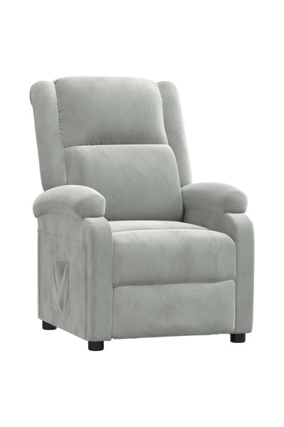 Concept Ανακλινόμενη πολυθρόνα, ανοιχτό γκρι, Βελούδο