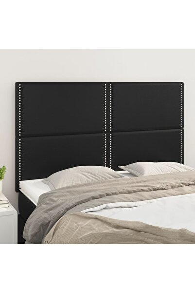 Concept Κομοδίνα, 4 τεμ., μαύρα, 72x5x78/88 cm, οικολογικό Δερμάτινο