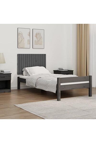 Concept Tăblie de pat pentru perete, gri, 95,5x3x60 cm, lemn masiv pin