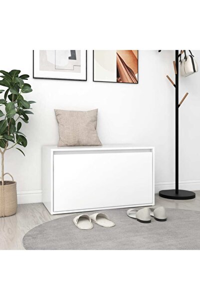 Concept Πάγκος υποδοχής, λευκό, 80x40x45 cm, μοριοσανίδα