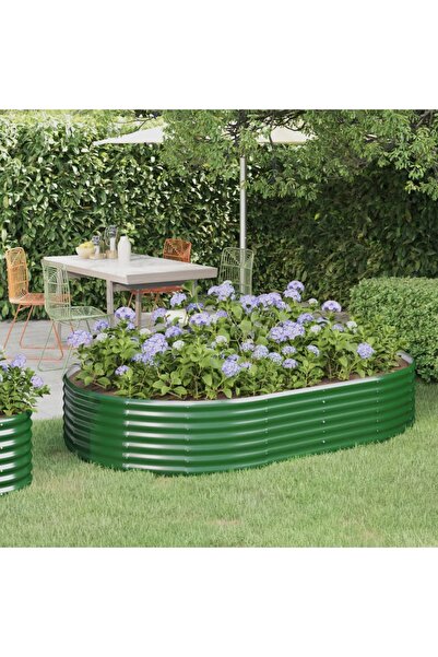 Concept Πράσινη γλάστρα κήπου 214x140x36cm ηλεκτροστατικά βαμμένη από ατσάλι