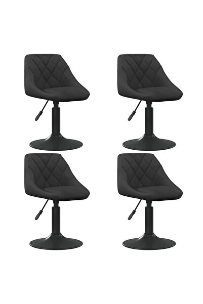 Concept Περιστρεφόμενες καρέκλες τραπεζαρίας, 4 τεμ., μαύρες, Βελούδο