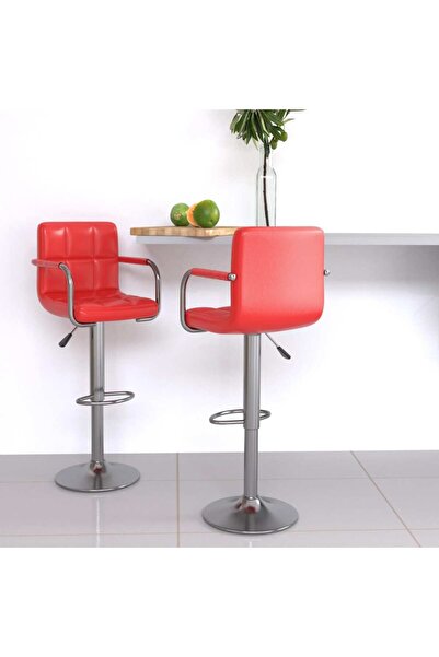 Concept Σκαμπό μπαρ, 2 τεμ., κόκκινο, οικολογικό Δερμάτινο