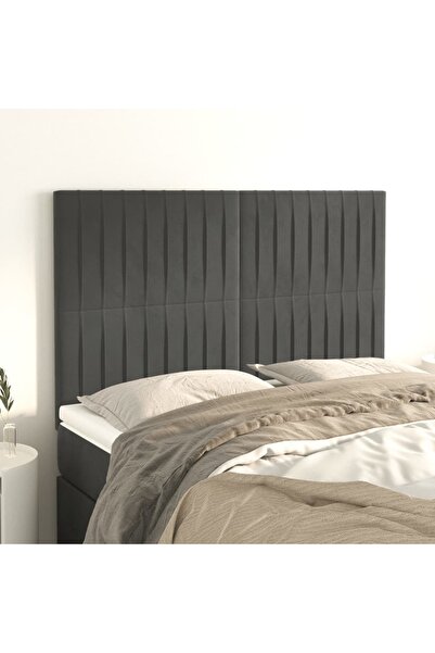 Concept Tăblii de pat, 4 buc, gri închis, 72x5x78/88 cm, catifea