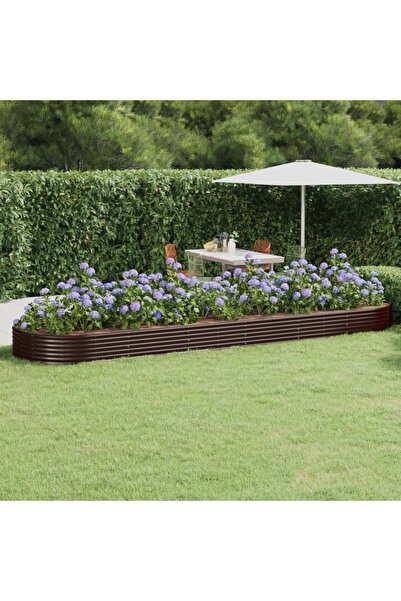 Concept Jardinieră grădină maro 523x140x36 cm oțel vopsit electrostatic