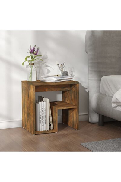 Concept Κομοδίνο, καπνιστή δρυς, 40x30x40 εκ., επεξεργασμένο ξύλο