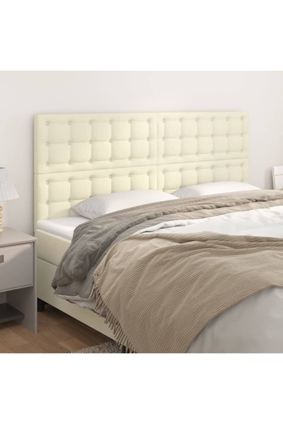 Concept Κομοδίνα, 4 τεμ., κρεμ, 90x5x78/88 cm, οικολογικό Δερμάτινο