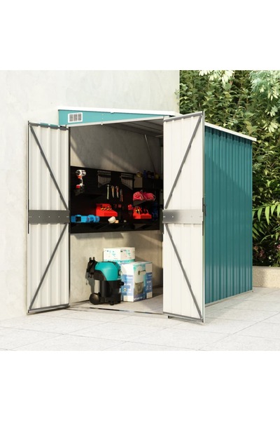 Concept Șopron grădină/montaj perete verde 118x194x178 cm oțel zincat