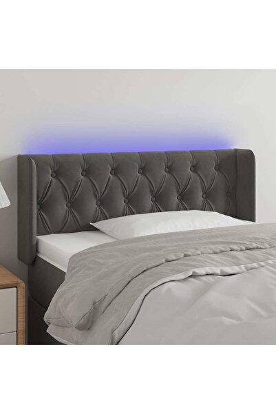 Concept Κεφαλάρι LED, σκούρο γκρι, 103x16x78/88 cm, Βελούδο