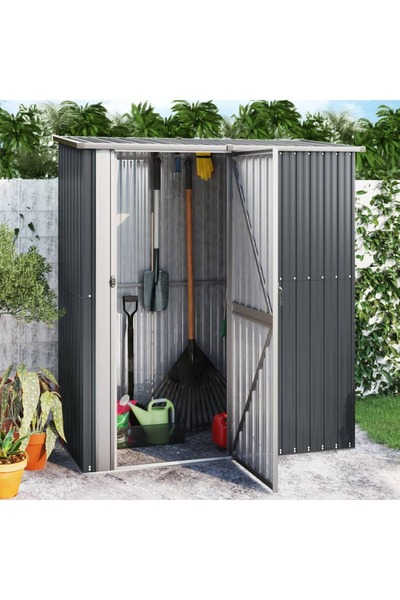 Concept Αποθήκη ποδηλάτου κήπου ανθρακί 180,5x97x209,5 εκ. ατσάλι