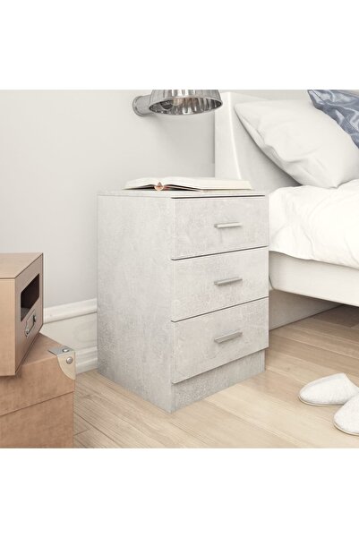 Concept Κομοδίνο, γκρι σκυροδέματος, 38x35x56 cm, μοριοσανίδα