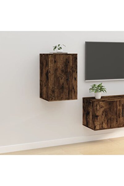 Concept Επιτοίχιο έπιπλο τηλεόρασης, φιμέ δρυς, 40x34,5x60 εκ.