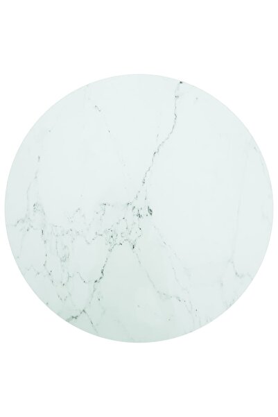 Concept Λευκή επιφάνεια τραπεζιού Ø80x1 cm από σκληρυμένο γυαλί με σχέδιο από...