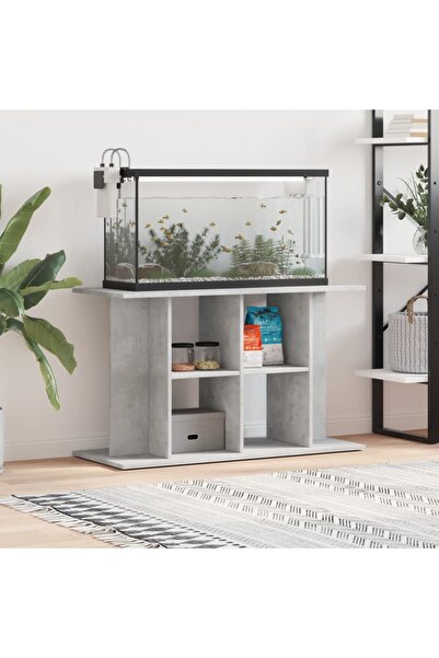 Concept Suport acvariu, gri beton, 100x40x60 cm, lemn prelucrat