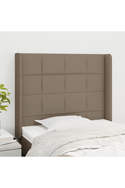 Concept Tăblie de pat cu aripioare gri taupe 83x16x118/128 cm textil