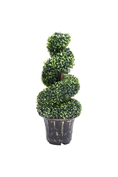 Concept Τεχνητό φυτό πύξου με γλάστρα, πράσινο, 89 cm, σπιράλ