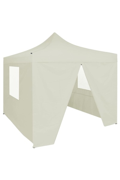 Concept Cort de petrecere pliabil cu 4 pereți, crem, 2 x 2 m, oțel