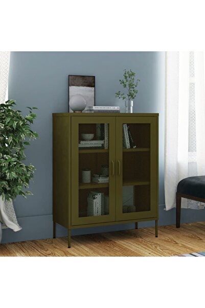 Concept Ντουλάπι αποθήκευσης, λαδί, 80x35x101,5 cm, ατσάλι