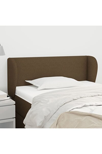 Concept Tăblie de pat cu aripioare maro închis 93x23x78/88 cm textil