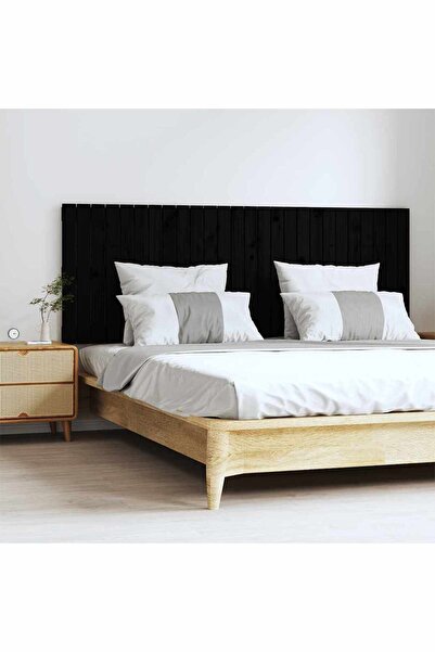 Concept Κεφαλάρι τοίχου, μαύρο, 166x3x60 cm, μασίφ ξύλο πεύκου