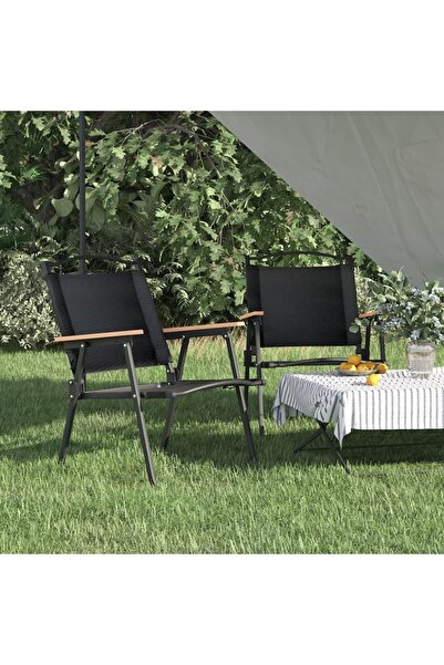 Concept Καρέκλες κάμπινγκ, 2 τεμ., μαύρες, 54x55x78 cm, ύφασμα Oxford