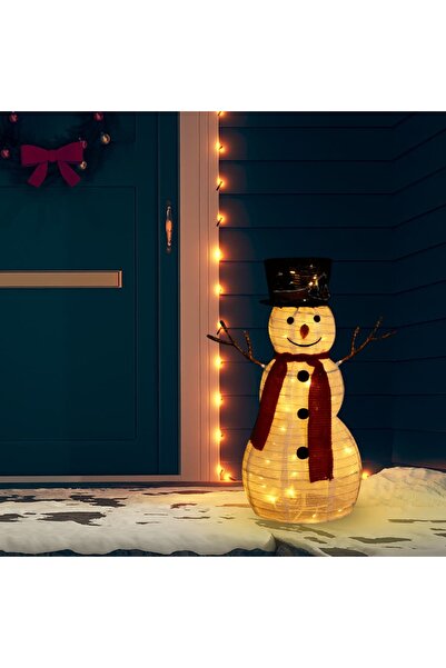 Concept Decorative Christmas snowman LED figurine 60 cm luxury fabric