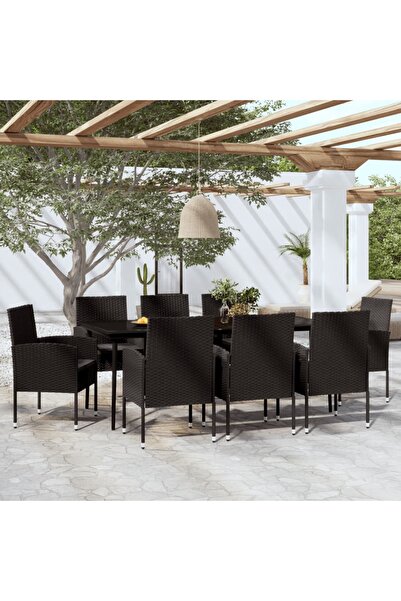 Concept Set mobilier de grădină, 9 piese, negru