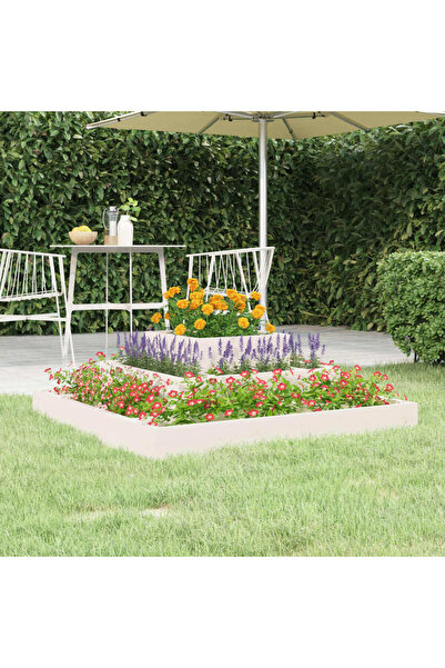 Concept Γλάστρα, λευκή, 80x80x27 cm, από μασίφ ξύλο πεύκου