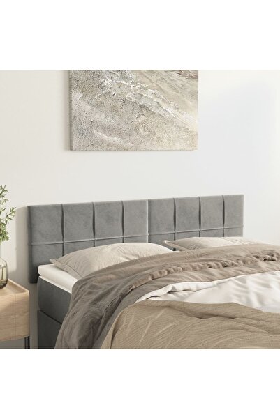 Concept Tăblii de pat, 2 buc., gri deschis, 72x5x78/88 cm, catifea