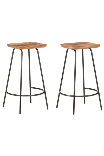 Concept Σκαμπό μπαρ, 2 τεμ., από μασίφ ξύλο ακακίας