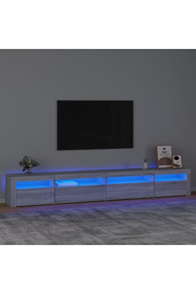 Concept Comodă TV cu lumini LED, gri sonoma, 270x35x40 cm