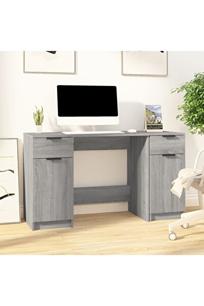 Concept Γραφείο με βοηθητικό ντουλάπι, γκρι sonoma, επεξεργασμένο ξύλο