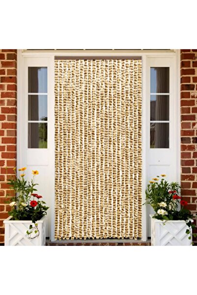 Concept Perdea pentru insecte, bej și maro, 90 x 220 cm, chenille