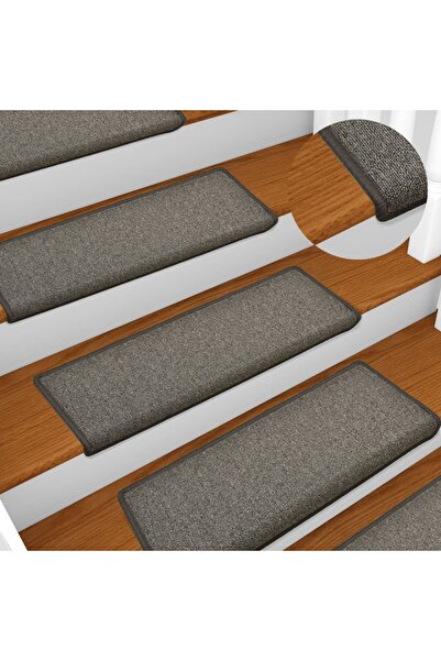 Concept Πατάκια σκαλοπατιών, 15 τεμ., σκούρο γκρι, 65 x 25 cm