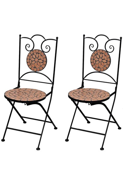 Concept Scaune bistro pliante, 2 buc., cărămiziu, ceramică