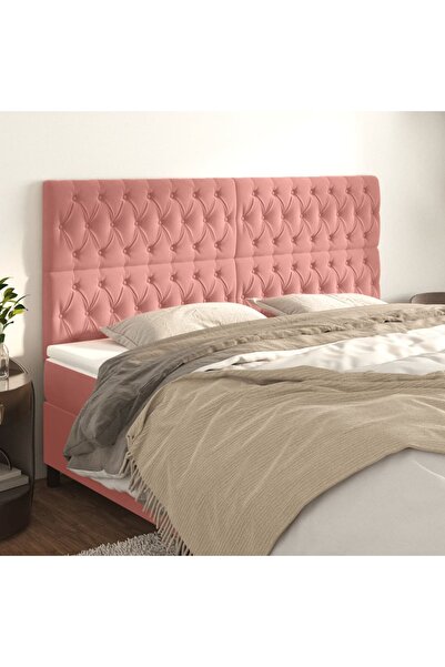 Concept Tăblii de pat, 4 buc, roz, 90x7x78/88 cm, catifea