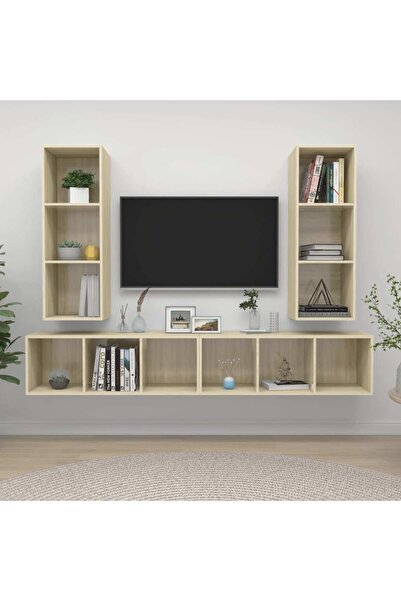 Concept Επιτοίχια ντουλάπια τηλεόρασης, 4 τεμ., δρυς sonoma, μοριοσανίδα
