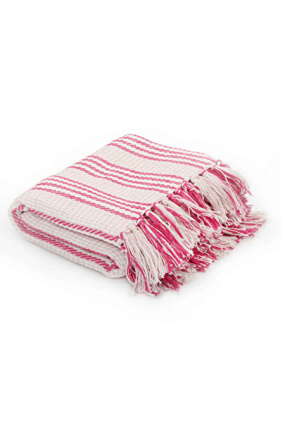 Concept Ριγέ , Βαμβάκι, 125 x 150 εκ., ροζ και λευκό