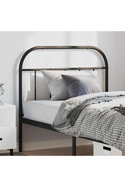 Concept Tăblie de pat metalică, negru, 100 cm