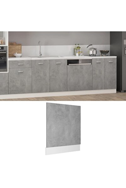 Concept Πρόσοψη πλυντηρίου πιάτων, γκρι σκυροδέματος, μοριοσανίδα 59,5x3x67 cm