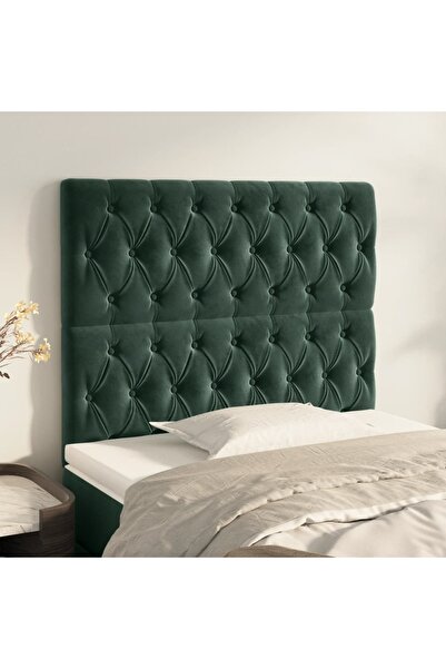 Concept Tăblii de pat, 2 buc, verde închis, 100x7x78/88 cm, catifea