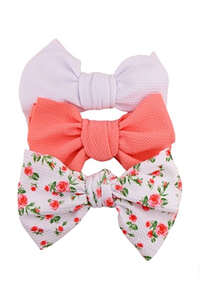 Bambimici - Mira Assorted Big Ribbon Bow Headband for Babies - White Roses Print