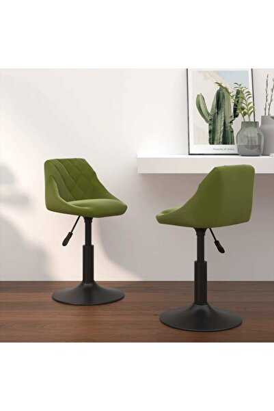 Concept Περιστρεφόμενες καρέκλες κουζίνας, 2 τεμ., ανοιχτό πράσινο, Βελούδο