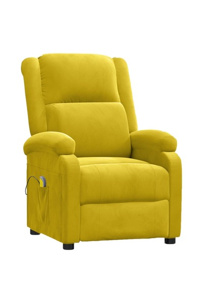Concept Ανακλινόμενη πολυθρόνα μασάζ, κίτρινη, Βελούδο