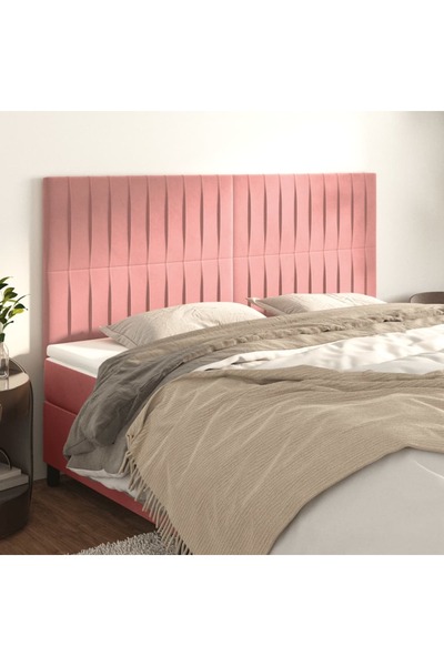 Concept Tăblii de pat, 4 buc, roz, 100x5x78/88 cm, catifea