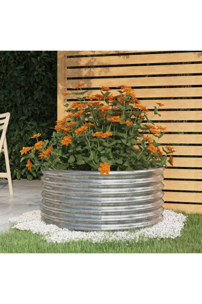 Concept Jardinieră argintiu 80x80x36 cm oțel vopsit electrostatic