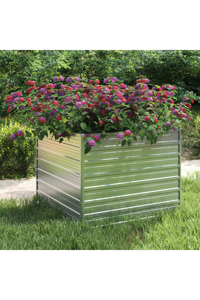 Concept Strat înălțat de grădină argintiu 100x100x77cm oțel galvanizat