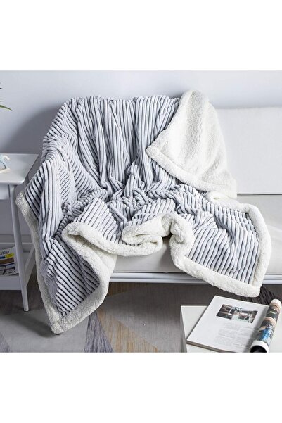 Arabest Double Layer Lambswool Blanket,Flannel Blanket,Solid Color Drawstring...