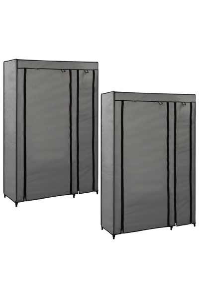 Concept Πτυσσόμενα ντουλάπια ρούχων 2 τεμ. γκρι 110x45x175 εκ. ύφασμα