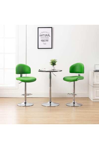 Concept Σκαμπό μπαρ, 2 τεμ., πράσινο, οικολογικό Δερμάτινο